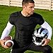 Eicolorte Youth Padded Compression Shirt Rib Protector Compression Shirt for Football Baseball Padded Shirt Football Padded Shirt Men (Medium) Black