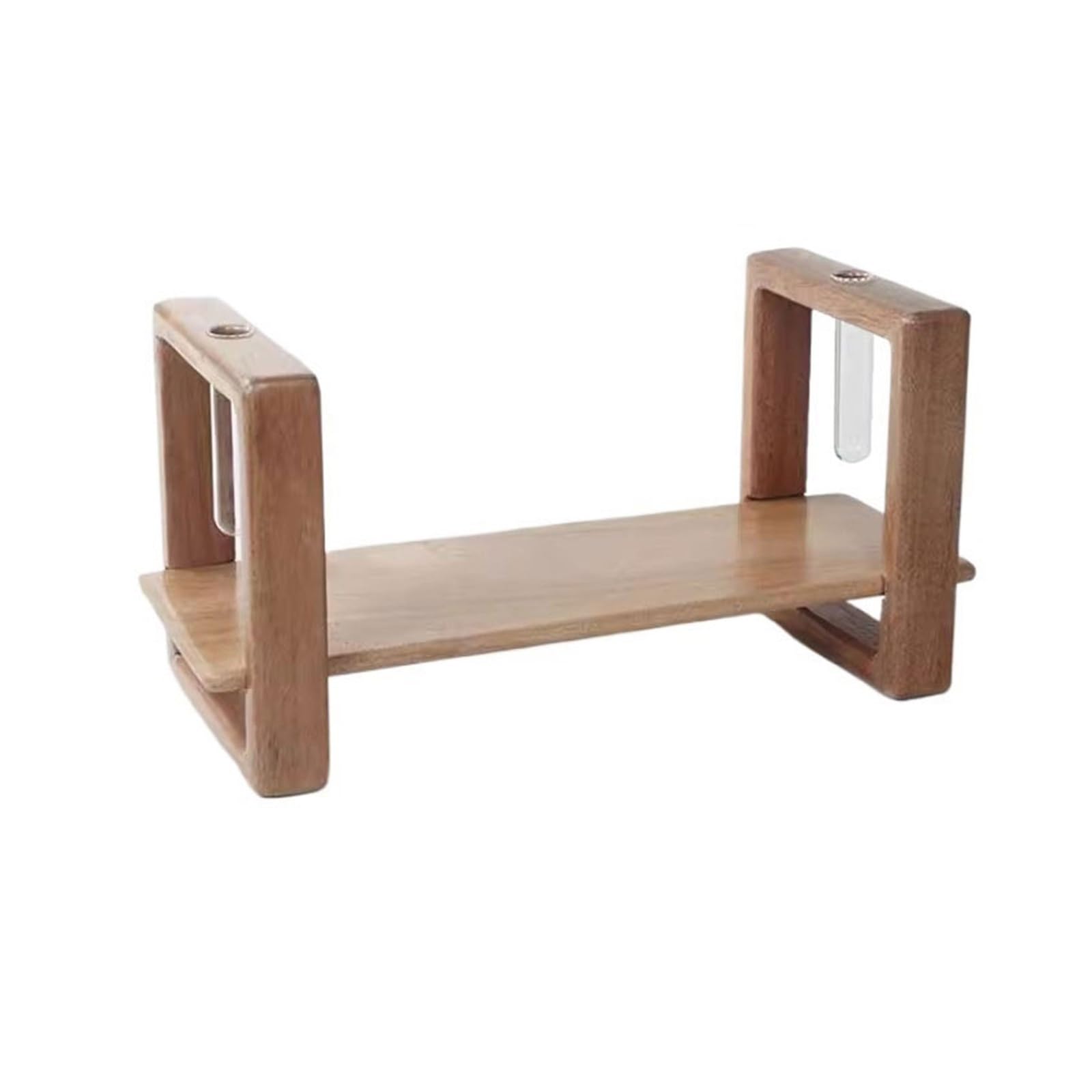 Cenz-888 Portable Bookshelf Home Simple Bookshelf Adjustable Desk Wooden Storage Rack with Glass Tube Storage Rack