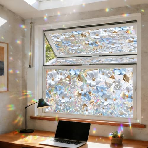 Vinilo Ventana Privacidad 45X100Cm Francés Lámina Privacidad Ventana,Anti UV Electrostatico para Puertas Cristal Cocina,Estático Autoadhesivo para Dormitorio Baño Oficina Cocina Hogar