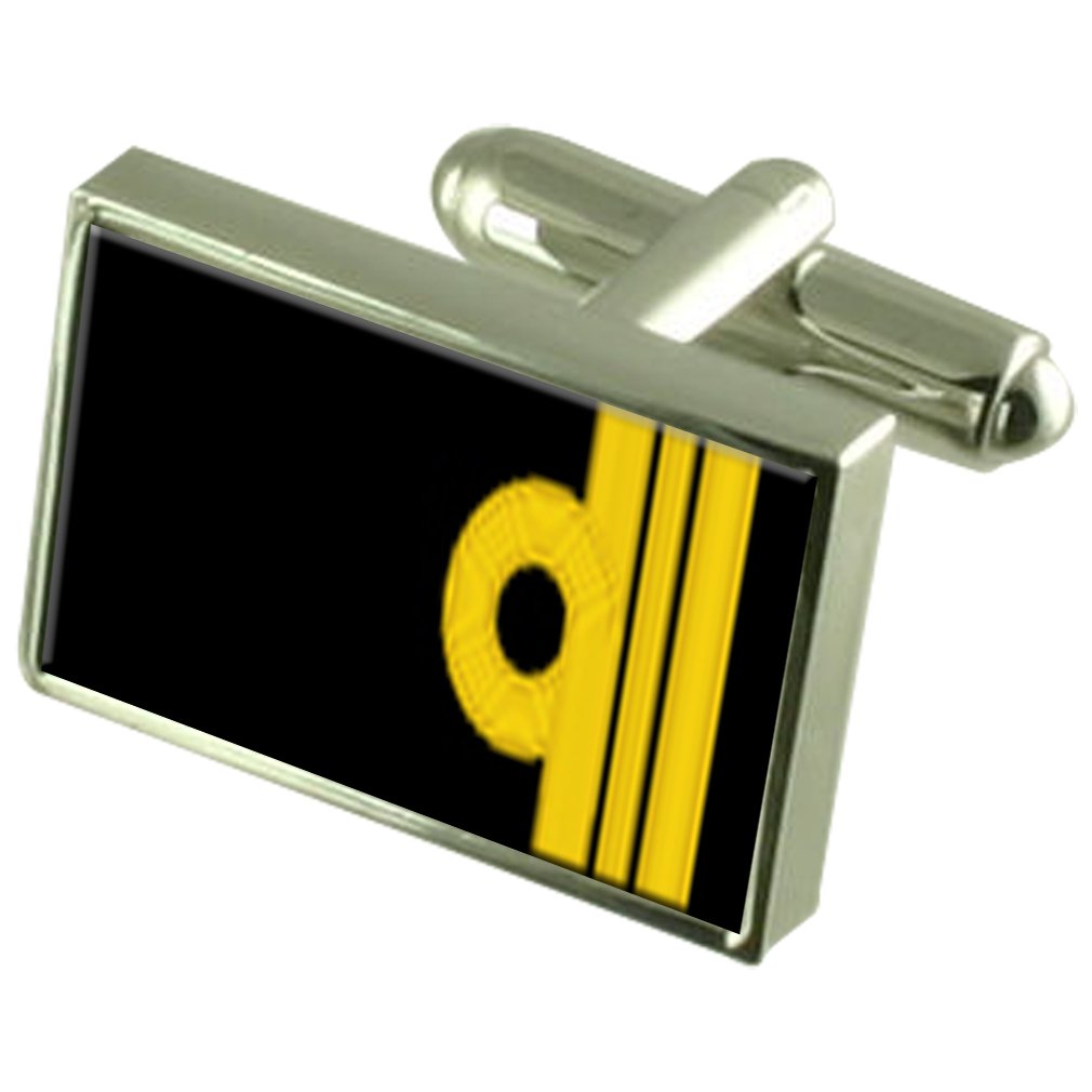 Select Gifts Royal Navy Insignia Rank Lieutenant Commander Cufflinks with pouch