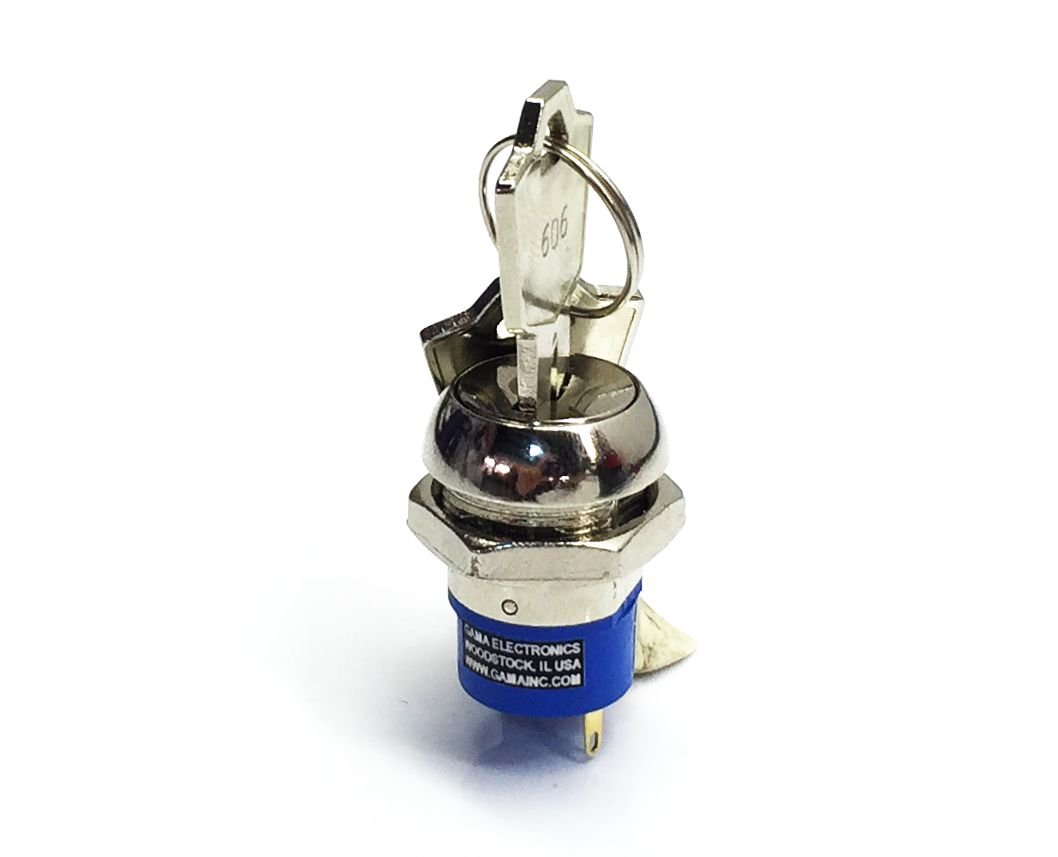 GAMA Electronics 2 Position Single Pole On-On Keylock Switch SPDT