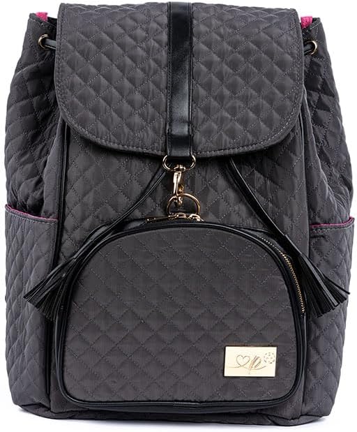 Genie Pickleball Backpack - Love Peace and Pickleball Backpack - Quilted Pickleball Bag for Women, Designer Style Holds Paddles & Laptop, Stylish Sport & 15.8" Travel Bag for Work, Court, and Gym - Image 4