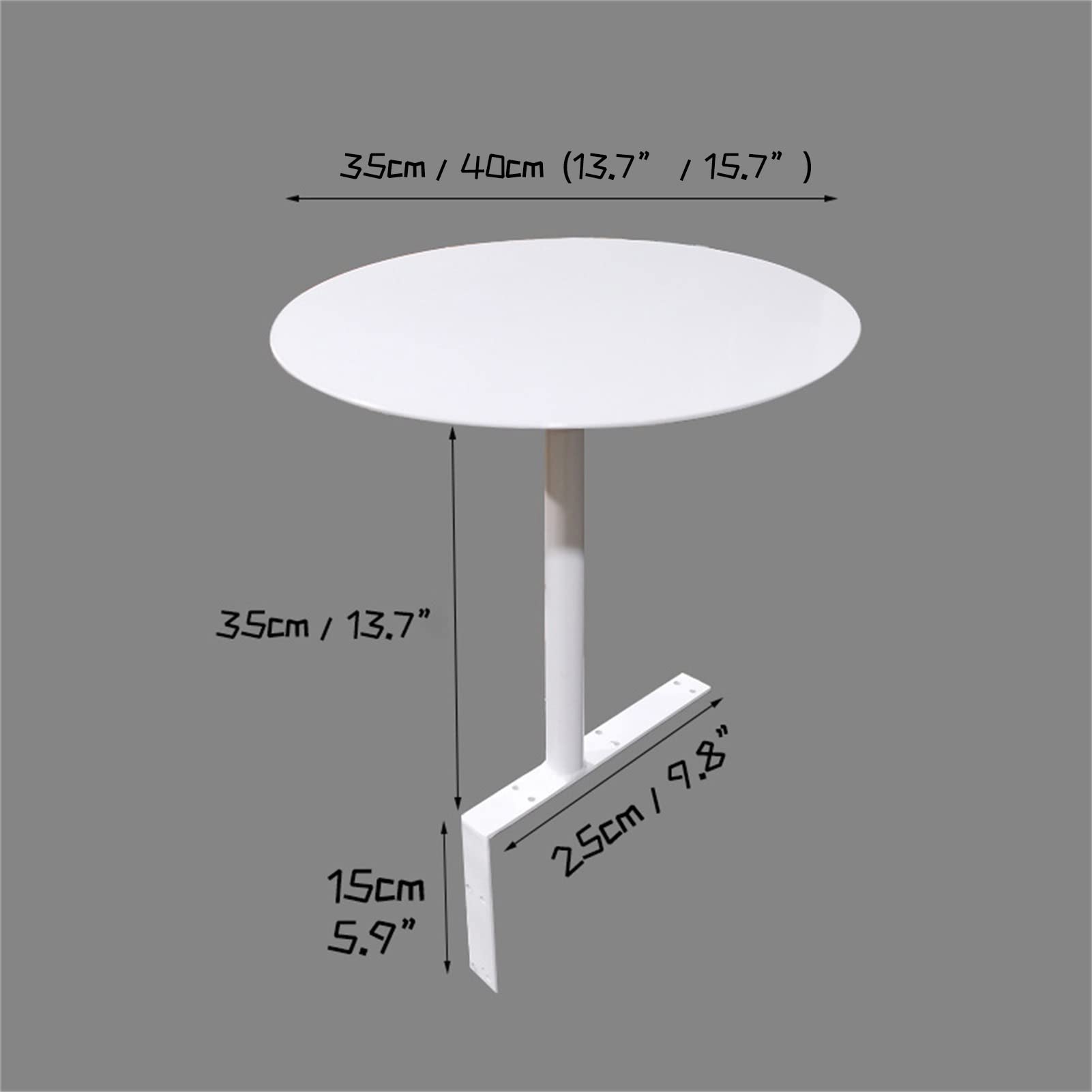 Tavolino angolare piccolo, tavolo angolare bianco piccoli spazi - Tavolo da cocktail in metallo a parete tipo L - Arredamento contemporaneo per la casa