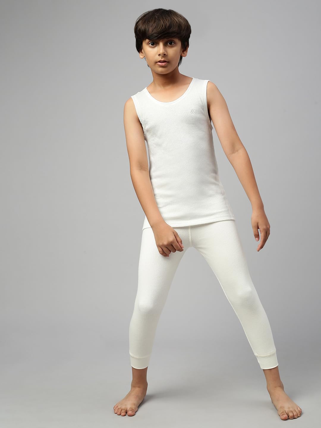 ONN Kid's Sleeveless Thermal Top Kids_OT075_WH_45_1PC White - Image 5 thumbnail
