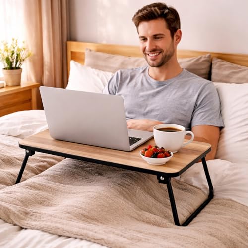 Mojawo Betttablett Betttisch Tablettisch Beistelltisch Serviertablett mit Füßen Tabletttisch klappbar Laptoptisch