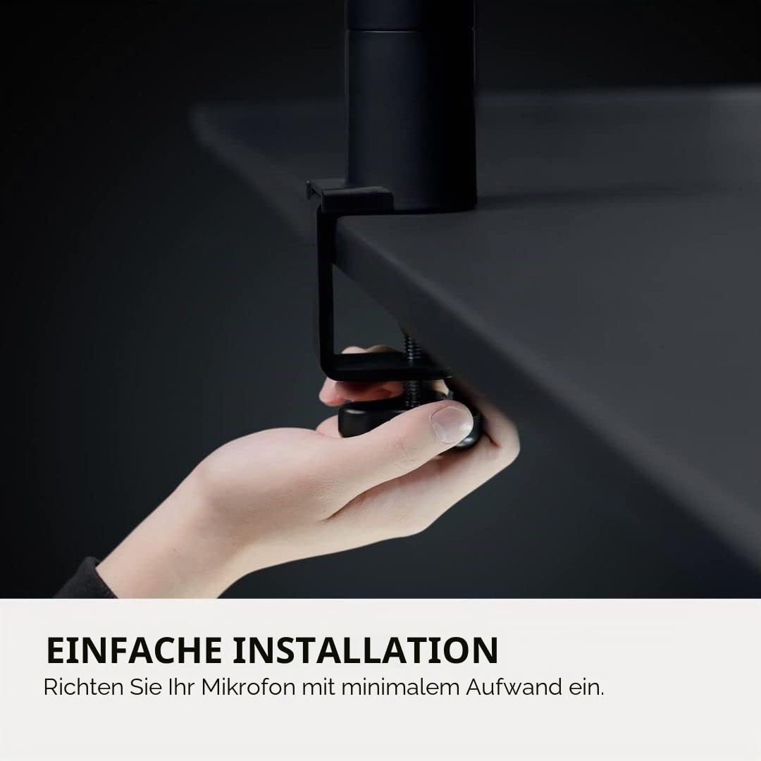 AverMedia Live-Streamer-Arm BA311, Verstellbarer, um 360 Grad drehbarer Mikrofonarm – Aluminium-Mikrofonarm im Rohrstil, Faltbarer Scherenarm für Gaming, Live-Stream und Podcast