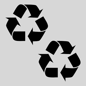 IGNIXIA 2 Pack Recycle Bin Sticker for Trash Can, Black, 3 X 3 Inches