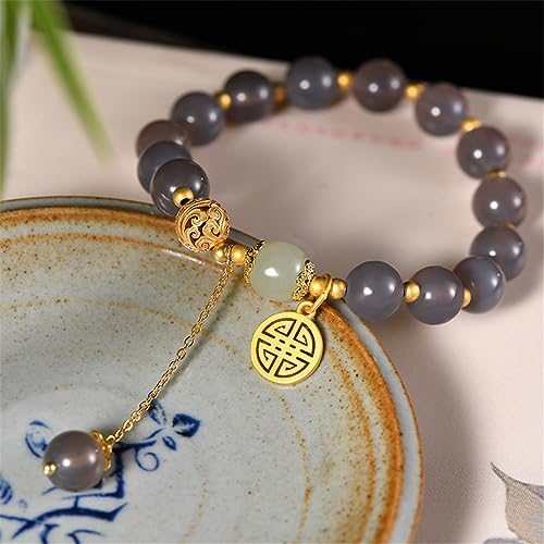 Bijou anti-stress en jade de Hetian et agate pour retrouver la sérénité - 5