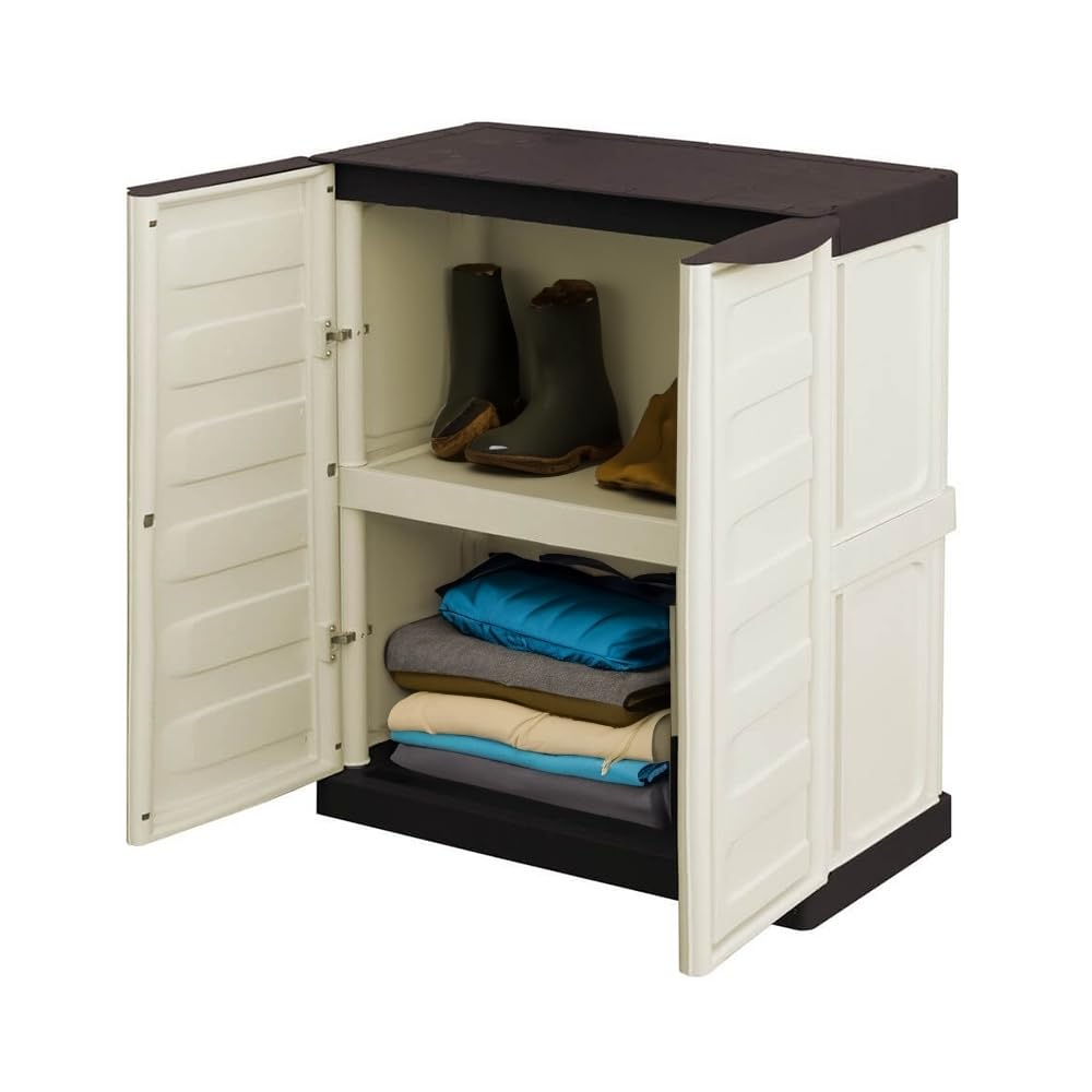 GarPet Gartenschrank Wasserdicht Outdoor Schrank Kunststoff Mehrzweckschrank Allzweckschrank Balkonschrank Haushaltsschrank Terrassenschrank Garagenschrank