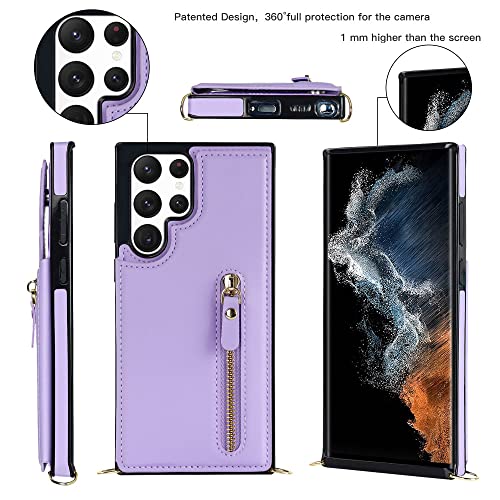 Coque portefeuille Samsung S21 Plus antichoc cuir violet anti-perte