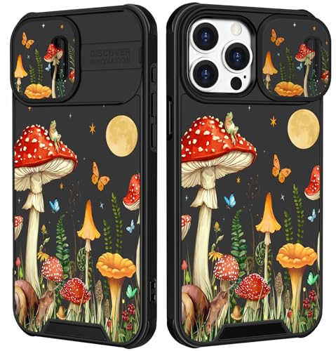 Image of Funermei for iPhone 12 /for iPhone 12 pro Case - Women Girls Cute Phone Cover Girly Pretty Aesthetic Mushroom Plant Unique Design with Camera Cover Funda for Apple for iPhone 12 /for iPhone 12 pro