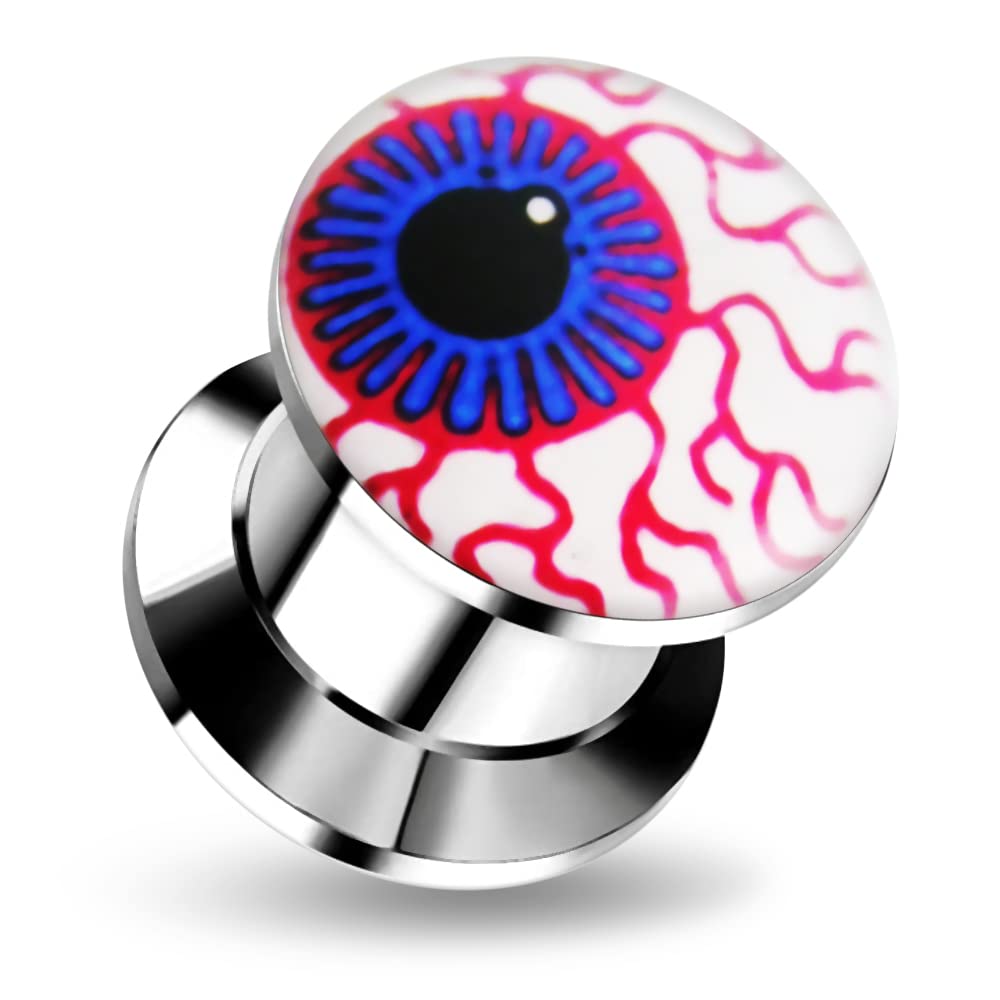 Bloody Eye Logo Internal Threaded 316 Surgical Steel Ear Tunnels Body Jewelry