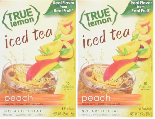 PEACH ICED TEA MIX by TRUE LEMON | Instant Powdered Drink Packets That Quench YOUR Thirst, Kit Includes 4 Boxes of Mouth Watering True Citrus PEACH (ICED TEA) 6 Count (Pack of 8) image 5