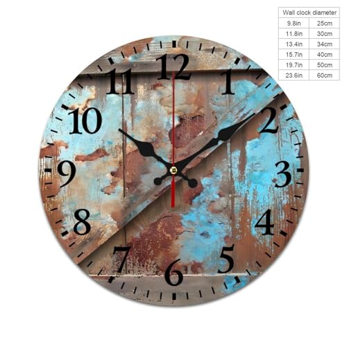 Reloj de pared redondo 40 cm estilo rústico moderno miniatura 2