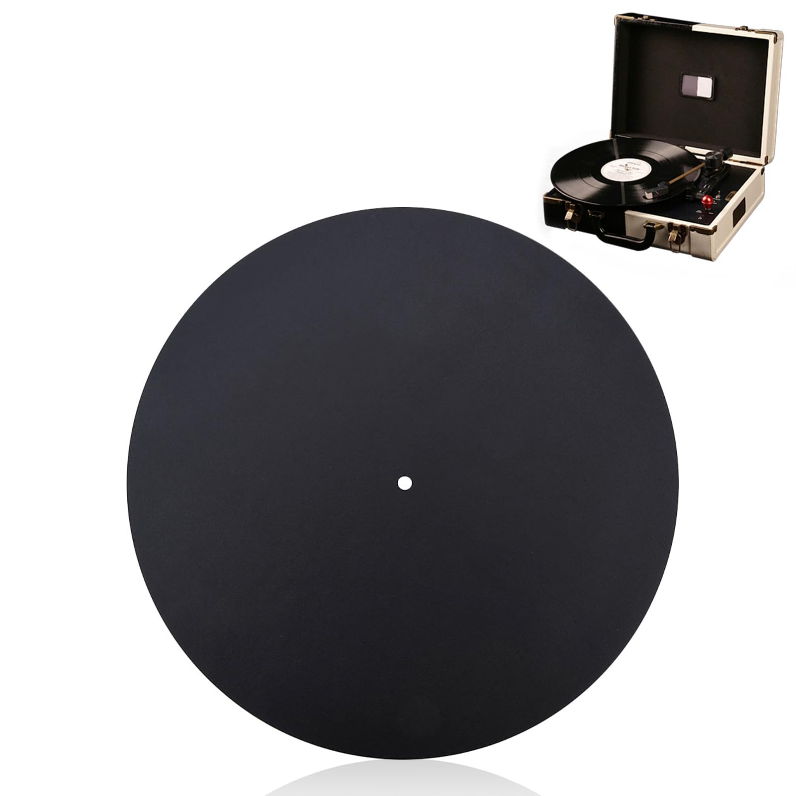 Alfombrilla de cuero para tocadiscos de 12 pulgadas, almohadilla de registro de cuero multifuncional, alfombrilla giratoria antiestática para almohadilla de fieltro para reducir la vibración (grosor