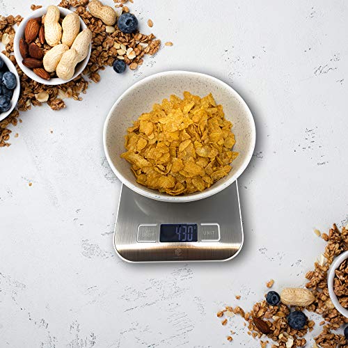 Kitchen Scales MSC Digital Electronic Coffee Weighing Scale for Cooking Baking High-Precision Food, Jewelry Weight Scales, LCD Display, Multifunctional, Tare Feature, Stainless Steel 5kg-AAA - Image 5