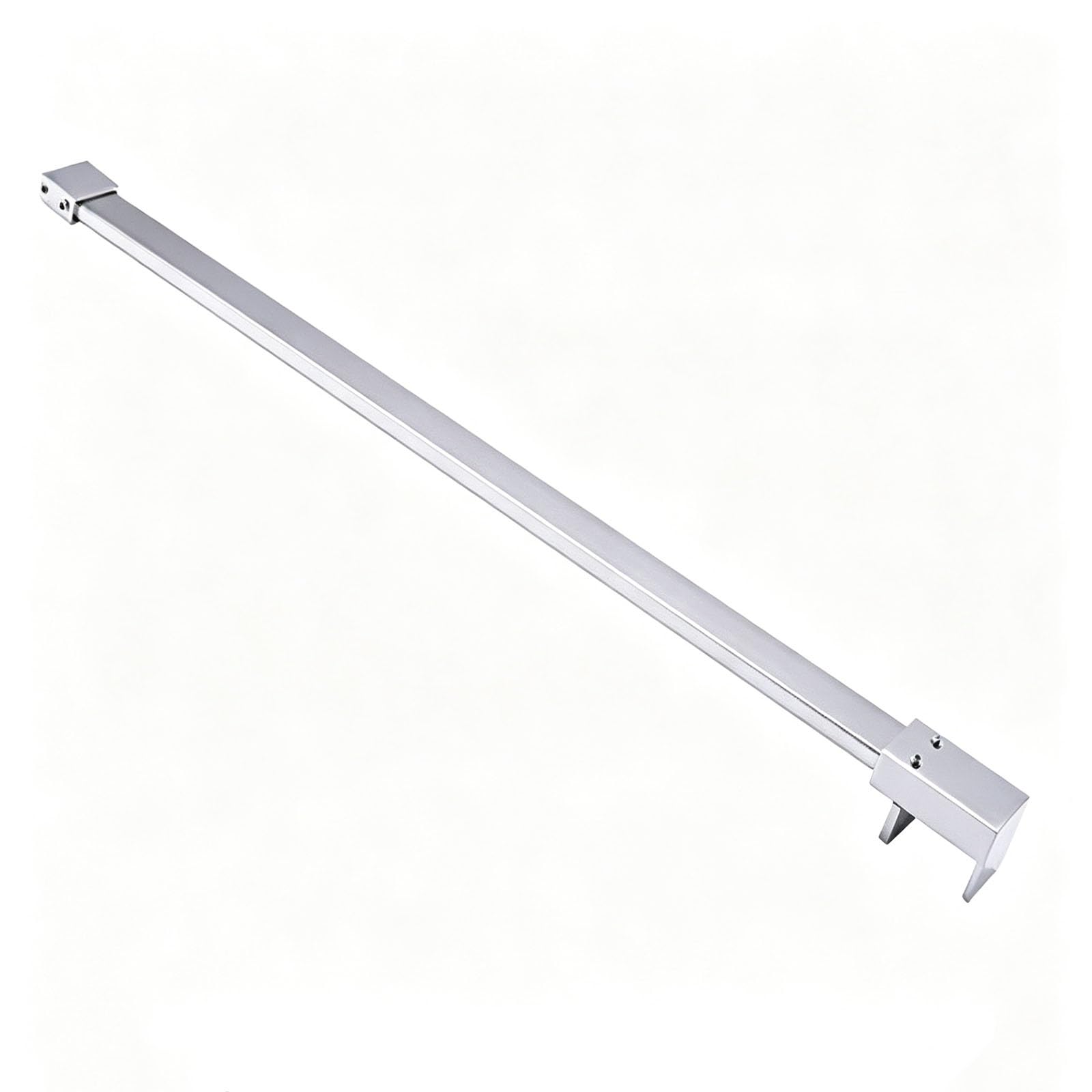 Frameless Glass Support Bar, Silver Shower Glass Screen Stabilizer with Square Clamp for Sliding Door, Shower Glass Panel Extra Brackets(70cm/27.6in)
