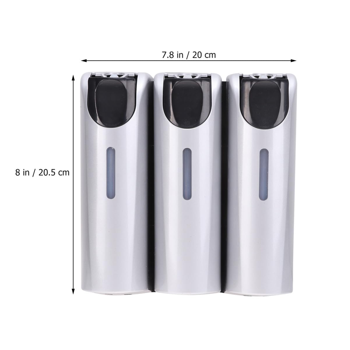 Dispenser da Muro 3 Scomparti Facile da Installare e Pulire in Metallo e Plastica per Sapone, Shampoo e Emulsione per Bagno la Casa