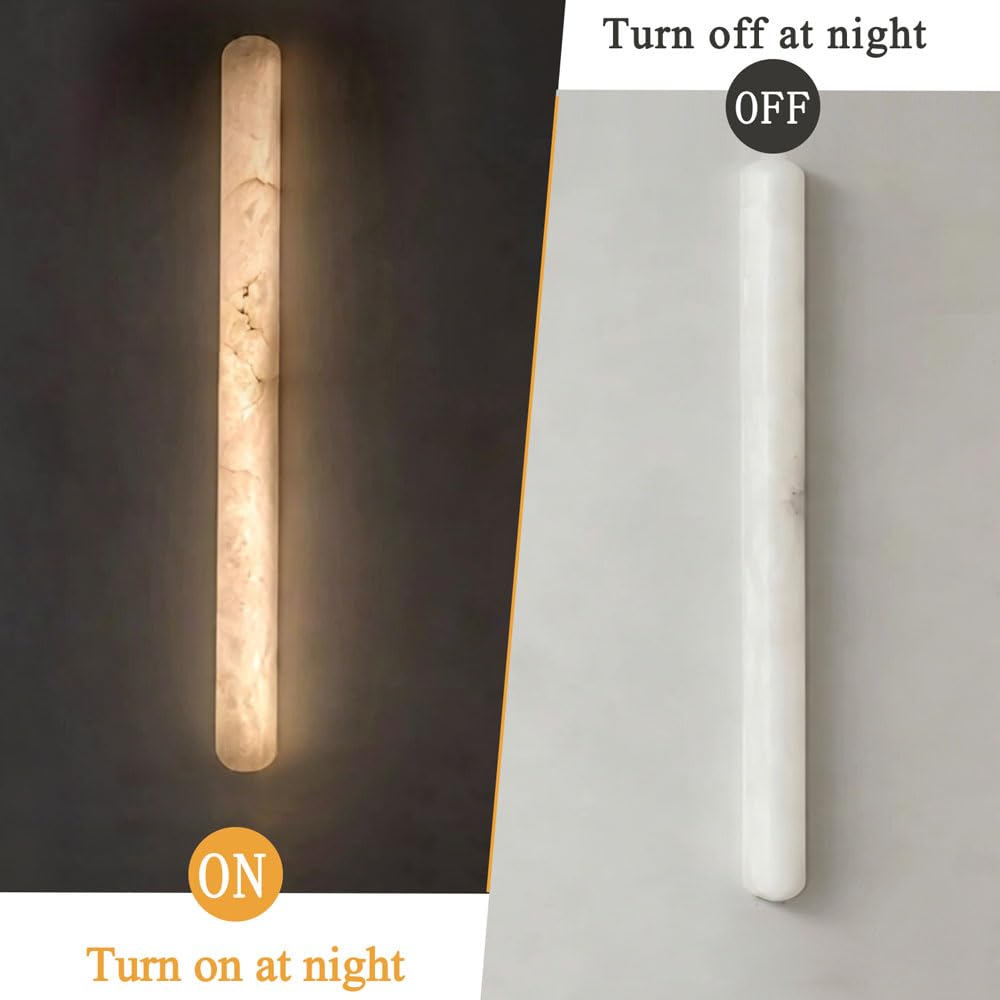 Aplique de pared alabastro moderno, lámpara tocador mármol natural, luz cálida ovalada 15,7 pulgadas, accesorios iluminación montados en la del pasillo escalera sala estar restaurante
