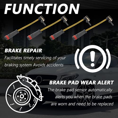 Image of Salior 4PCS Front Rear Brake Pad Wear Sensor OEM 2115401717, Brake Sensor Compatible with Mercedes-Benz CL500 GLS450 AMG GT E300, Professional Automotive Disc Brake Wear Sensors