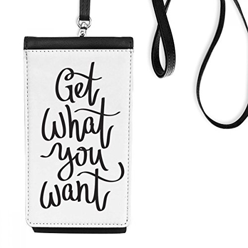 Smartphone en cuir hanging sac noir pochette téléphone avec fermeture