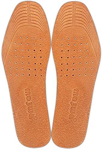 Image of Absorbent Ultra Thin Pigskin Leather Insoles for Stinky Feet-Foot and Shoe Odor Inserts for Shoes-Cinnamon Inserts and Flats for Sweaty Feet and Hyperhidrosis (6 Pair (Pack of 1))