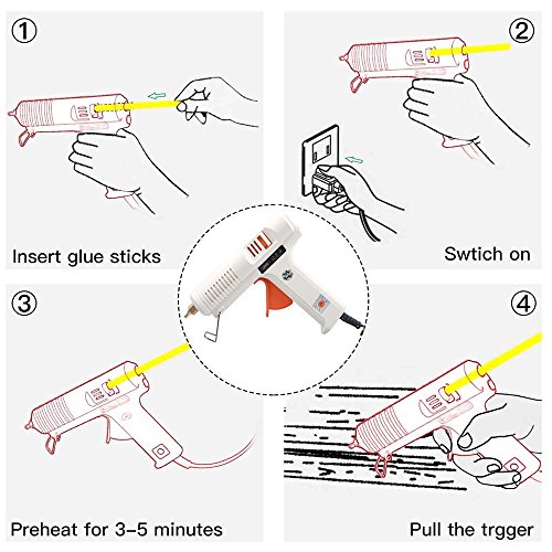 UOHGDPY Hot Glue Gun, Professional Adjustable Temperature hot Glue Gun 150 w 12 Glue Stick - Interchangeable nozzles Suitable for Home Repair Computer Electronic Maintenance and Crafts DIY Project