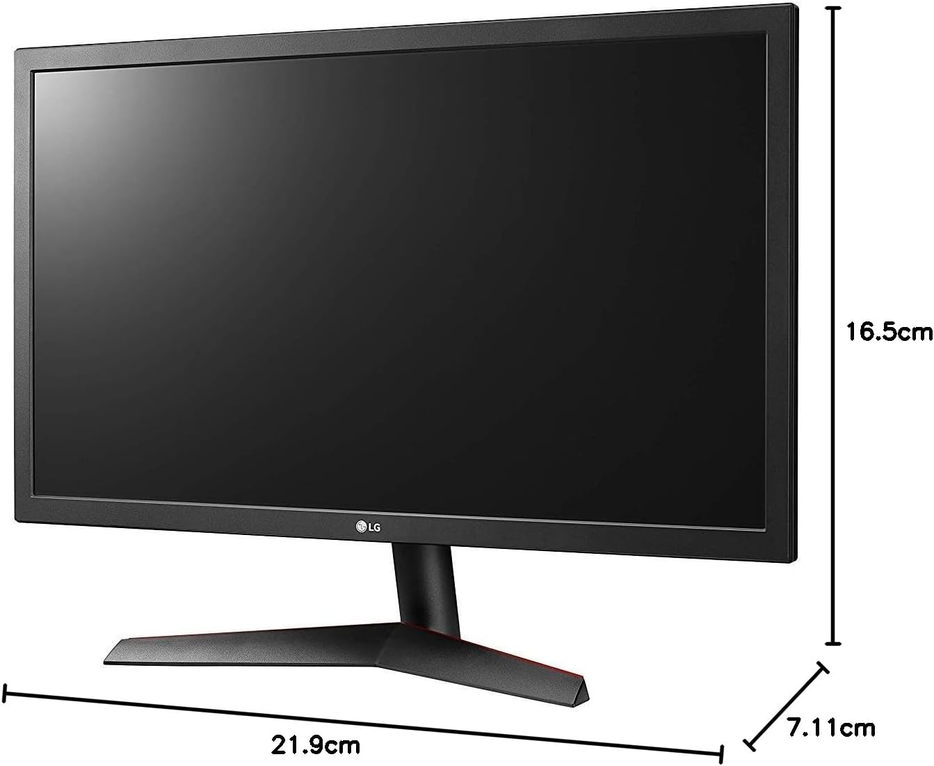 Diagram showing monitor dimensions