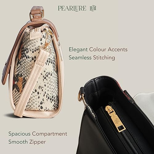 Image of Julia Sling Bag for Women, Stylish Handbag Sling Bag Italian Vegan Leather Bag with Detachable Sling Strap Sling Bag for College and Office