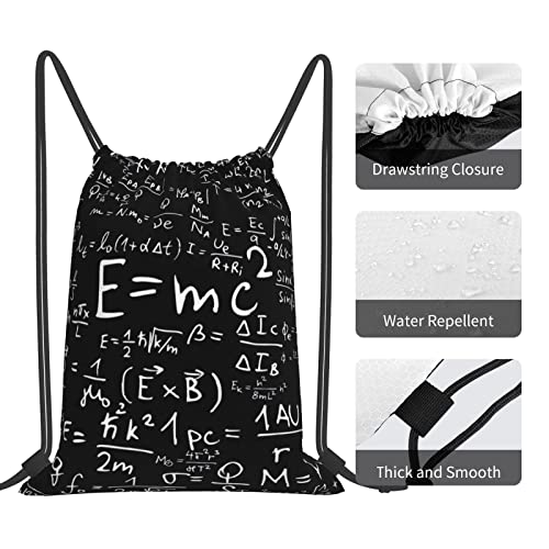 Mathematical Equation Drawstring Backpack Gym Bag for Women Men String Cinch Bag Lightweight for Shopping Travel Sport Yoga - Image 6