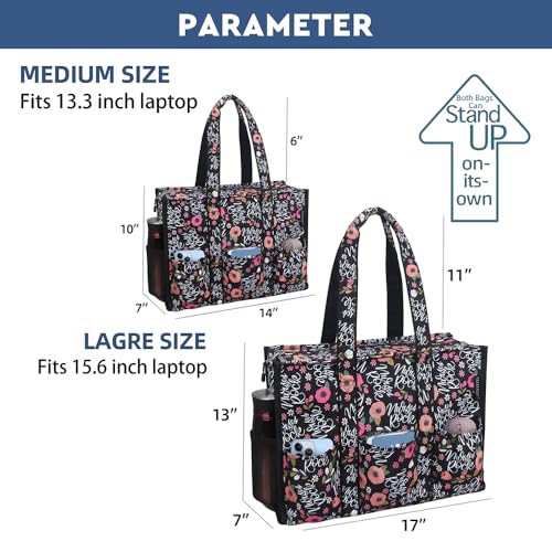Image of Nurse Bags for Work Nursing Bag Multiple Pockets Waterproof Organizing Zip Top Clinical Bag for Nursing Students Home Health