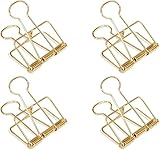 4 x 51 mm große, goldfarbene Drahtbinder-Clips, groß, klein und leicht, Büroprodukte, Klebeband, Klebstoffe und Verschlüsse, Ordner und Büroklammern, 51 mm