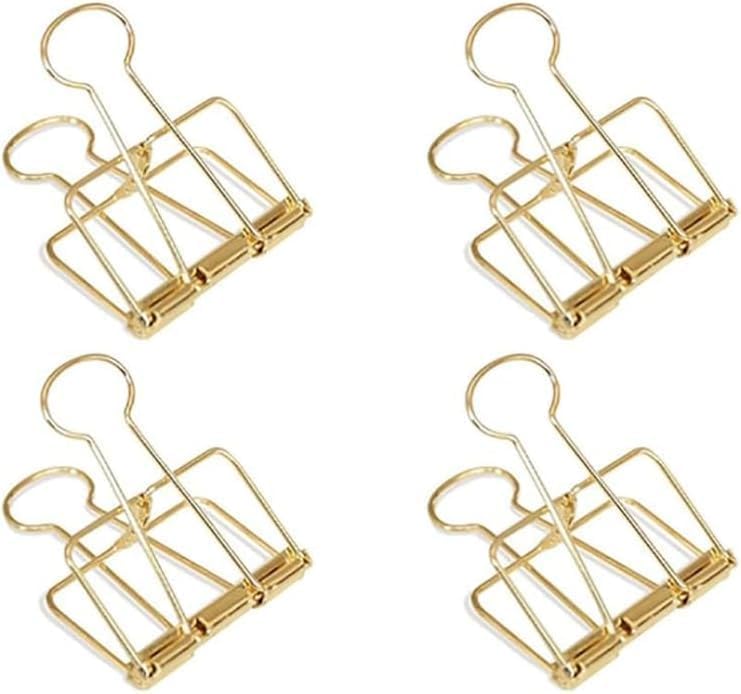 4Pcs 51mm Gold Hollow Out Long Tail Wire Binder Clips Paper Binder Clip Large, Small in Size and Light in Weight, Office Products Tape, Adhesives and Fasteners, Binder and Paper Clips