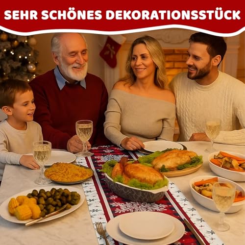 Tischläufer Weihnachten, 183 X 33 cm Tischdecke Weihnachten,Weihnachtstischläufer,Weihnachtstischdecke Für Festliche Dekoration, Mode Style Weihnachtsdeko, Winter Tischläufer
