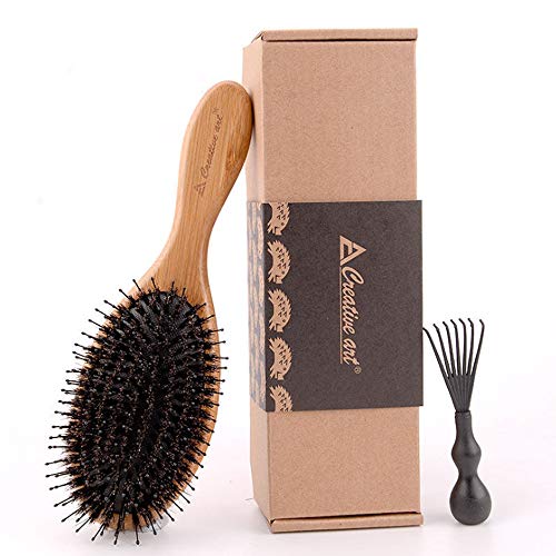 Asissia Wild Boar Bristles Hair Brush Set, Female Wild Boar Bristles for Boys, Reduce Frizz and Dryness and Restore Natural Luster