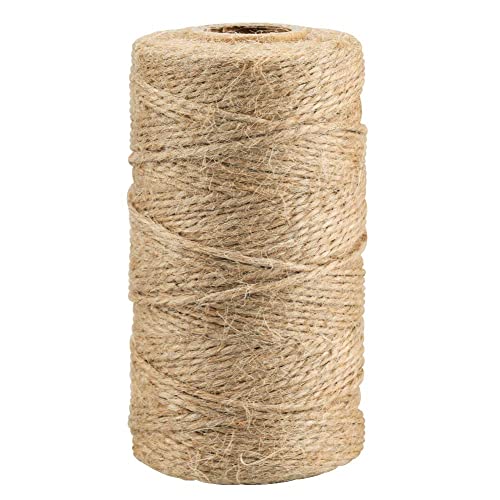 KINGLAKE 328 Feet Natural Jute Twine Best Arts Crafts Gift Twine Christmas Twines Durable Packing String, Brown