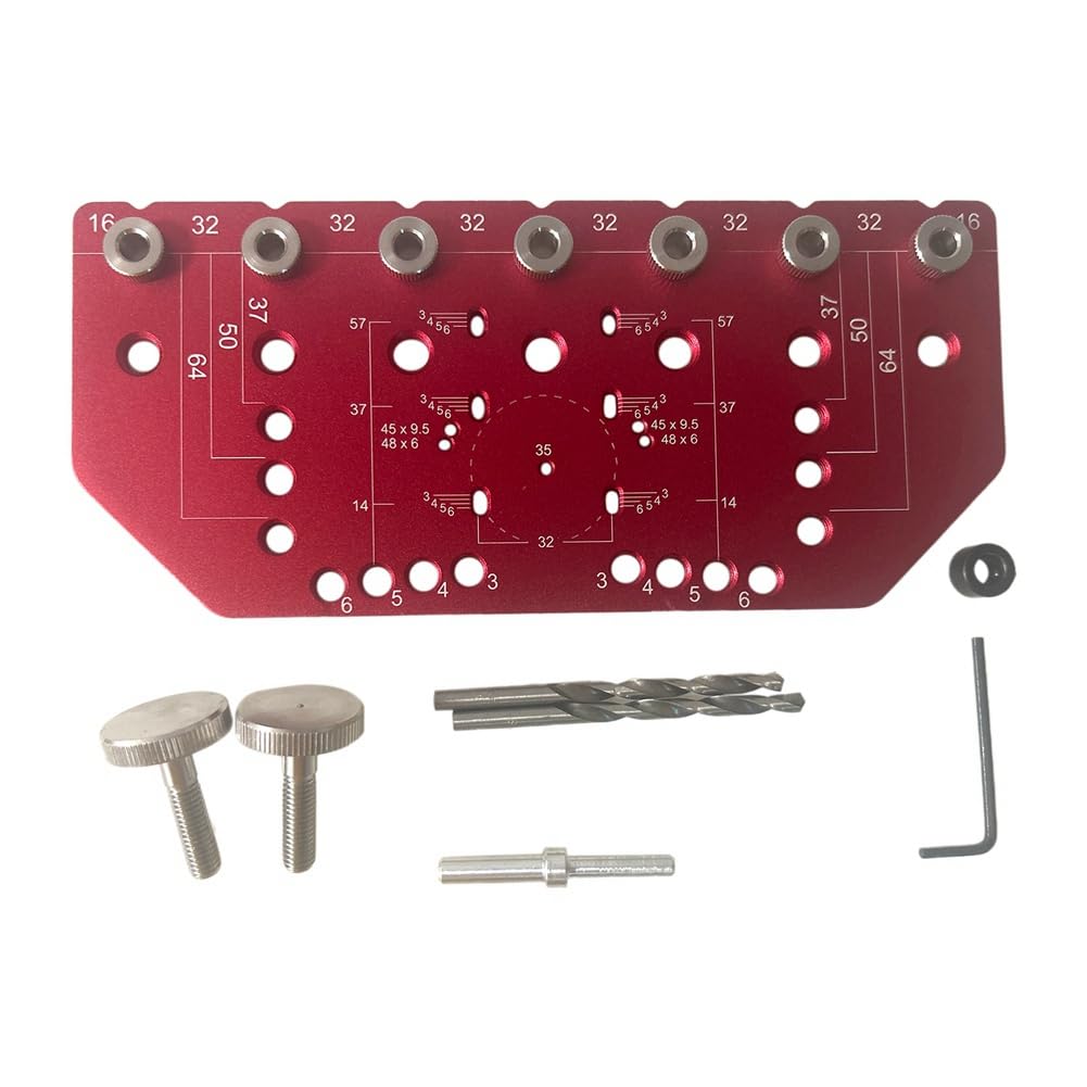 Osmond Shelf Pin Jig and Hinge Jig Two-in-One Self-Contained Clamping Aluminum Alloy Shelf Pin Drilling Jig for Furniture