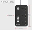 New Extension Board,Power Strip with 20W Fast PD Type C 2500W 10A Extension Cord with 3 Universal Socket 38W USB Fast Charging Ports Multi Port Extension with USB Port 2M Power Cord. gallery image
