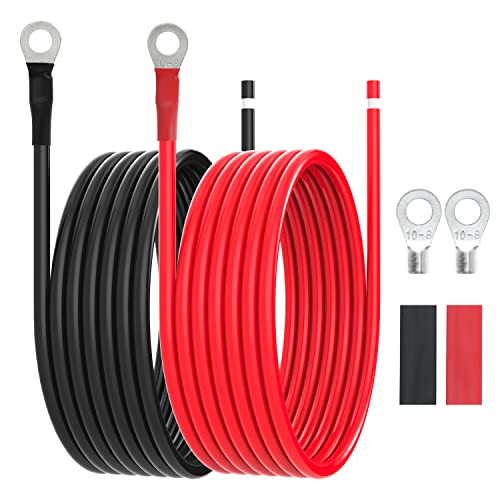 Image of Gopayia 8 AWG Battery Cables 8 Gauge Solar Panel Wire Tinned Copper Extension Cable with 5/16