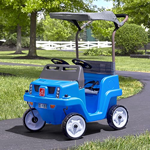 Step2 Side-by-Side Push Around SUV for Kids – Two-Seater Toddler Push Car (1.5-5 Years Old) – Blue Plastic Stroller… - Image 4