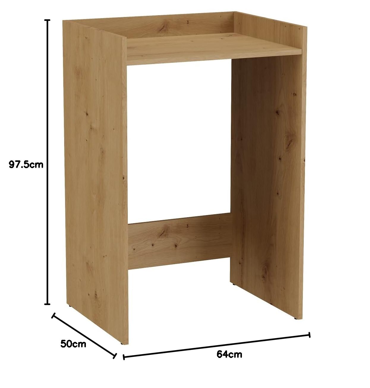 CDF Estantería sobre Lavadora Mueble de Baño Salvaspazio con Estante de Almacenamiento Estructura de Pie para Lavandería 64 x 97,5 x 50 cm - Roble Artisan
