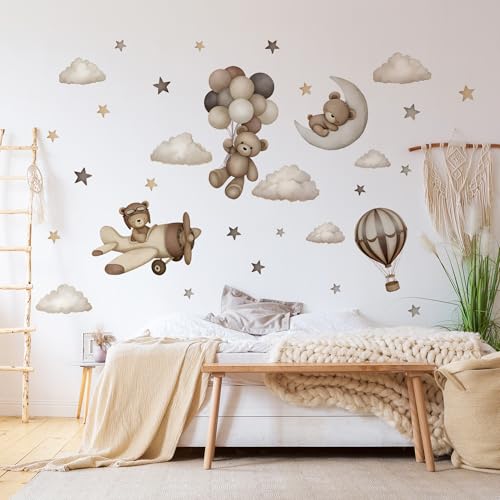 Vinilo decorativo de oso teddy para pared en habitación infantil