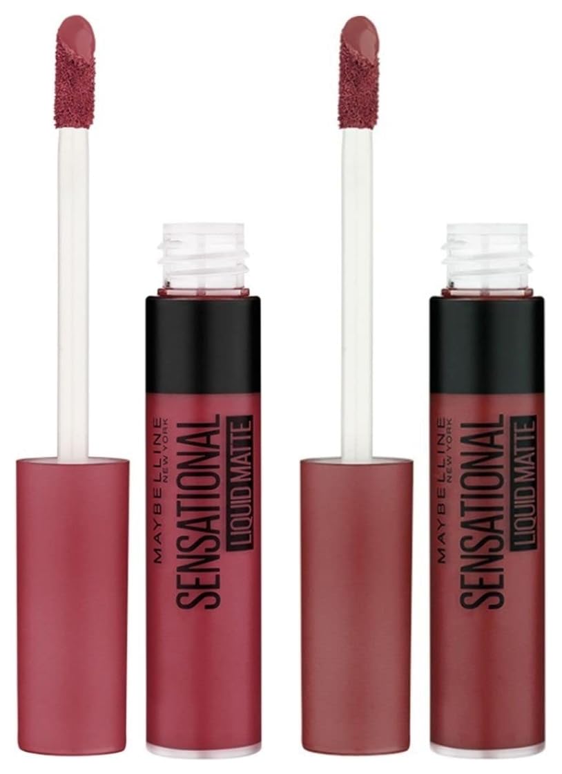 New York Lipstick, Matte Finish, 21 Nude Nuance, 7ml & Maybelline New York Lipstick, Matte Finish, 24 Touch of Spice, 7ml