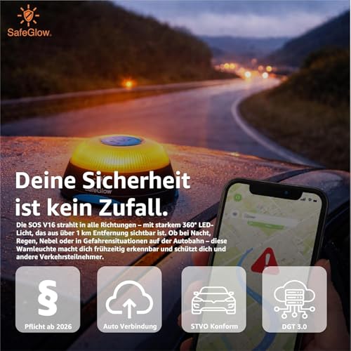 Luz V16 con SIM para sustituir el triángulo de emergencia sin peligro 2