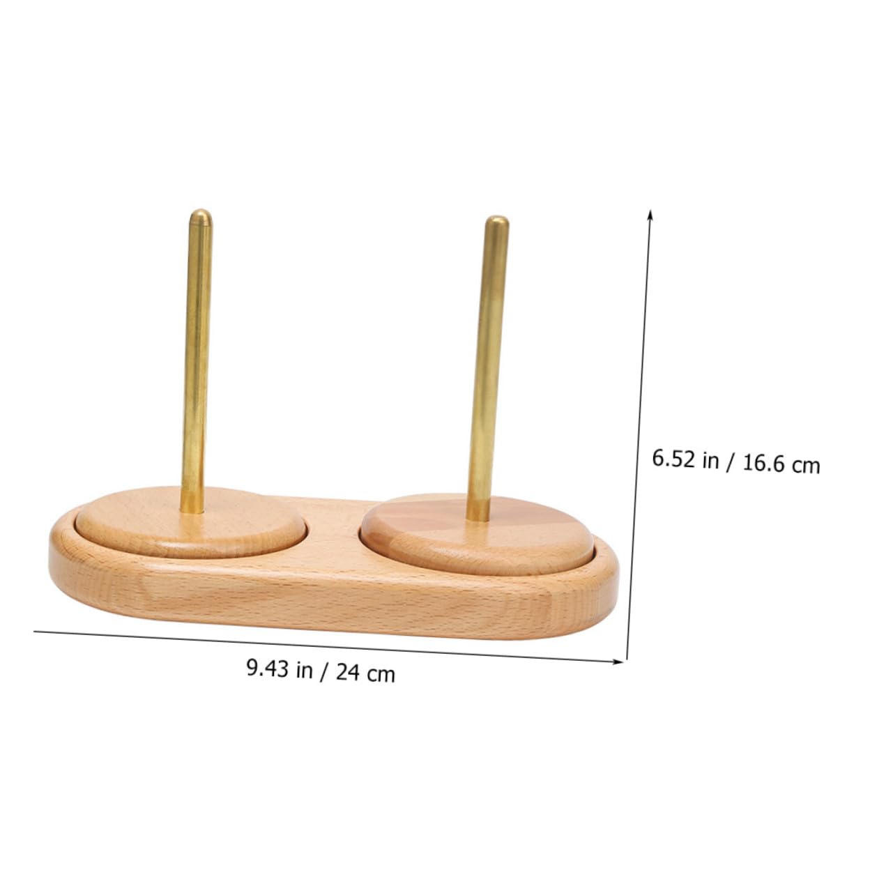 Soporte de Carretes de Madera de Haya Doble Portacarretes Giratorio para Hilo de Coser y Manualidades Estante Organizador Portátil para Almacenamiento de Hilos en Costura y