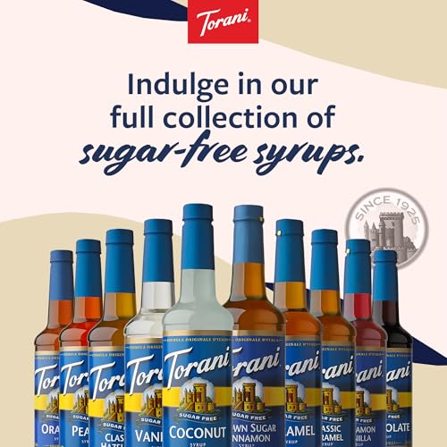 Image of Torani Sugar Free Coffee Syrup, Salted Caramel Flavored Syrup for Drinks, Zero Calorie, Pump Included, 25.4 Fl Oz (Pack of 2)