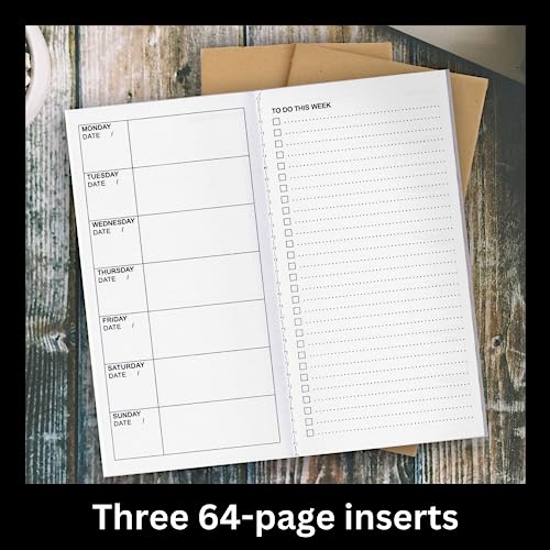 RICCO-BELLO-Weekly-To-Do-Undated-Calendar-Travelers-Journal-Refill-825-x-425-inches-Set-of-3