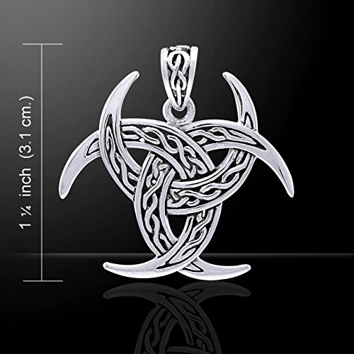 Jewelry Trends Crescent Horn Celtic Triple Moon Viking Sterling Silver Pendant Necklace 18" #TOP4