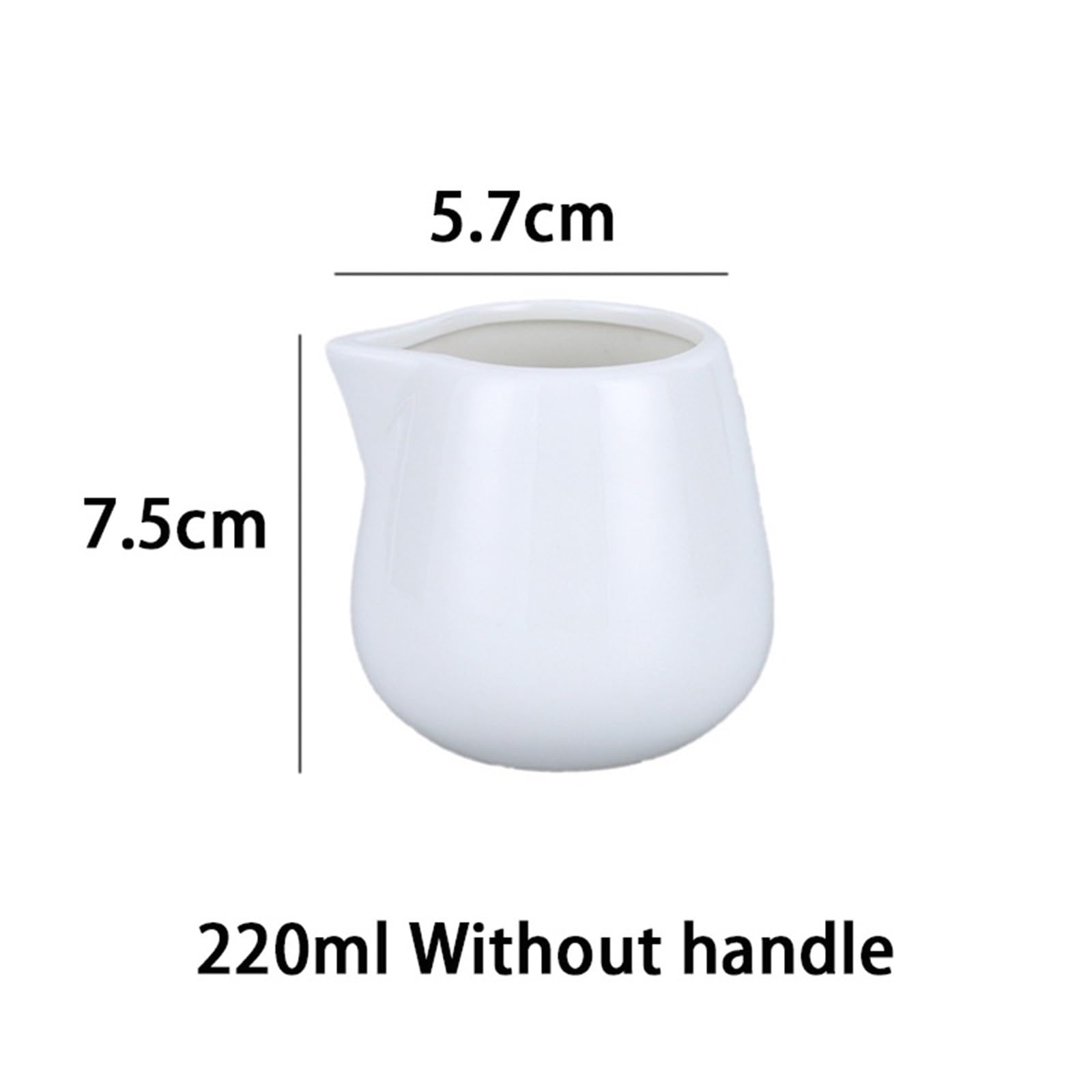 Mini jarra cerámica for leche con asa, jarras for crema y café expreso, taza de salsa for cocina, for servir, 2 uds Para café(White A,220ml)