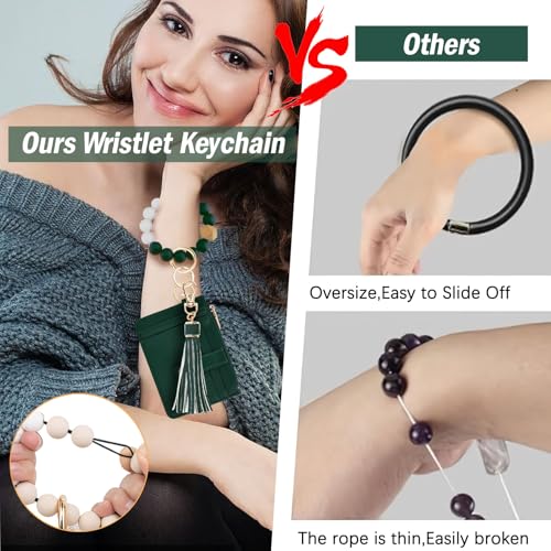 Image of KNGITRYI Wristlet Wallet for Women,RFID Keychain Wallet with Beaded Strap